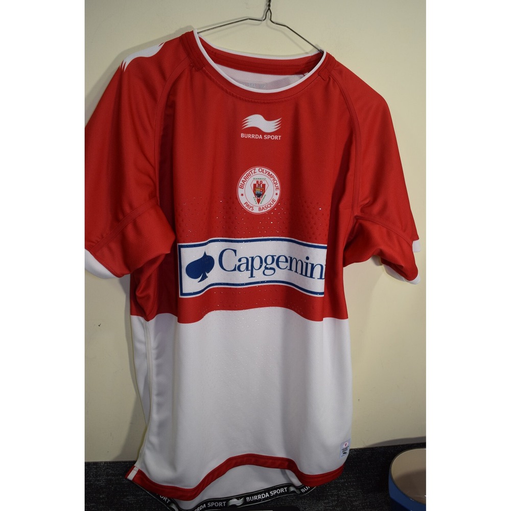 Burrda Biarritz OIympique France Team 2014 HOME SHIRT Rugby JERSEY MENS 3XL Red